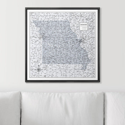 Push Pin Missouri Map (Pin Board) - Light Gray Color Splash CM Pin Board