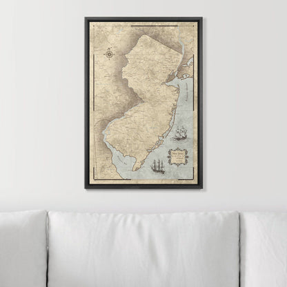 Push Pin New Jersey Map (Pin Board) - Rustic Vintage CM Pin Board