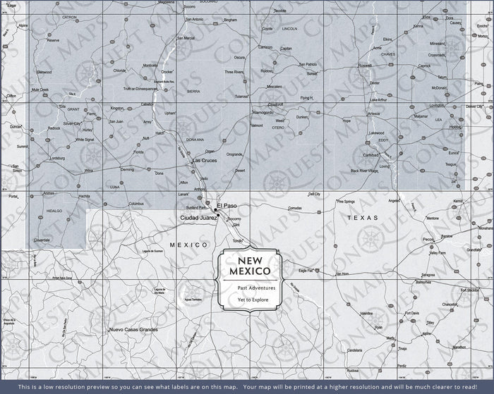 Push Pin New Mexico Map (Pin Board) - Light Gray Color Splash CM Pin Board