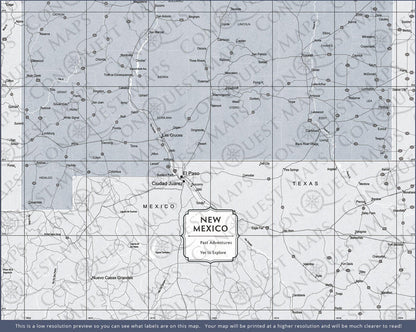 Push Pin New Mexico Map (Pin Board) - Light Gray Color Splash CM Pin Board