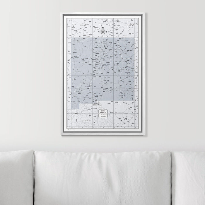 Push Pin New Mexico Map (Pin Board) - Light Gray Color Splash CM Pin Board