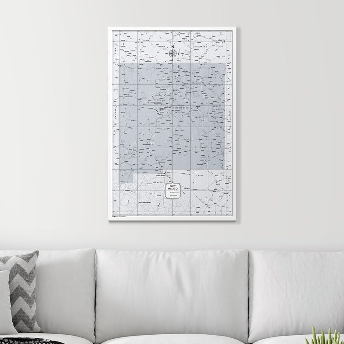 Push Pin New Mexico Map (Pin Board) - Light Gray Color Splash CM Pin Board