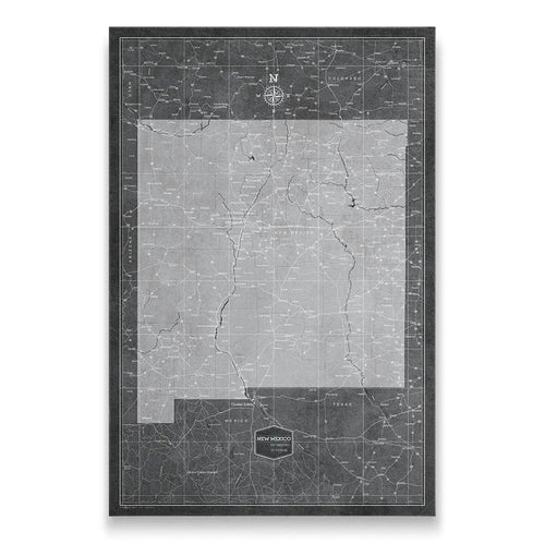 Push Pin New Mexico Map (Pin Board) - Modern Slate CM Pin Board
