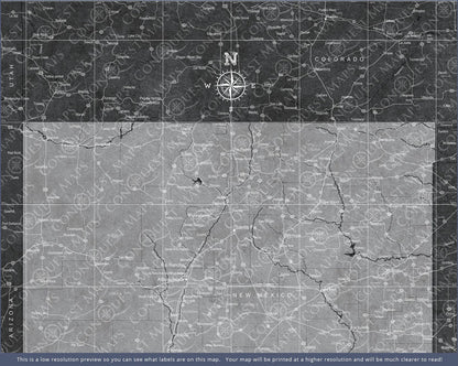 Push Pin New Mexico Map (Pin Board) - Modern Slate CM Pin Board