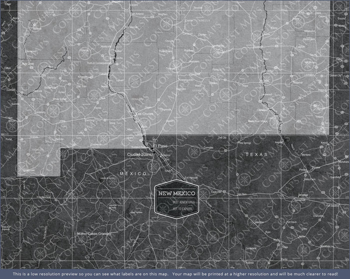 Push Pin New Mexico Map (Pin Board) - Modern Slate CM Pin Board