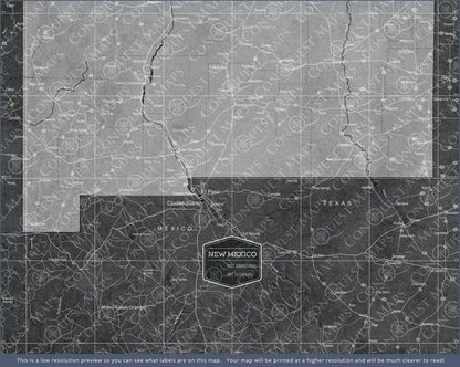 Push Pin New Mexico Map (Pin Board) - Modern Slate CM Pin Board