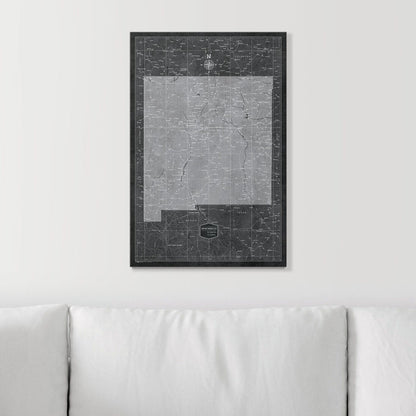 Push Pin New Mexico Map (Pin Board) - Modern Slate CM Pin Board