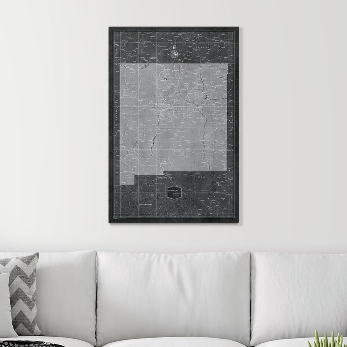 Push Pin New Mexico Map (Pin Board) - Modern Slate CM Pin Board