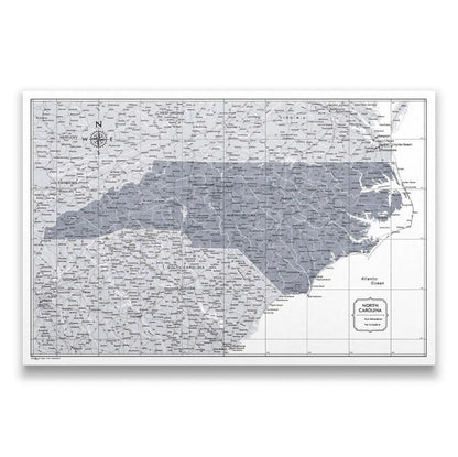 Push Pin North Carolina Map (Pin Board) - Dark Gray Color Splash CM Pin Board