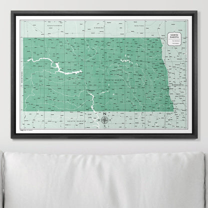 Push Pin North Dakota Map (Pin Board) - Green Color Splash CM Pin Board