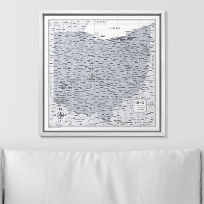 Push Pin Ohio Map (Pin Board) - Light Gray Color Splash CM Pin Board