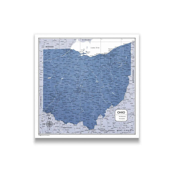 Push Pin Ohio Map (Pin Board) - Navy Color Splash CM Pin Board