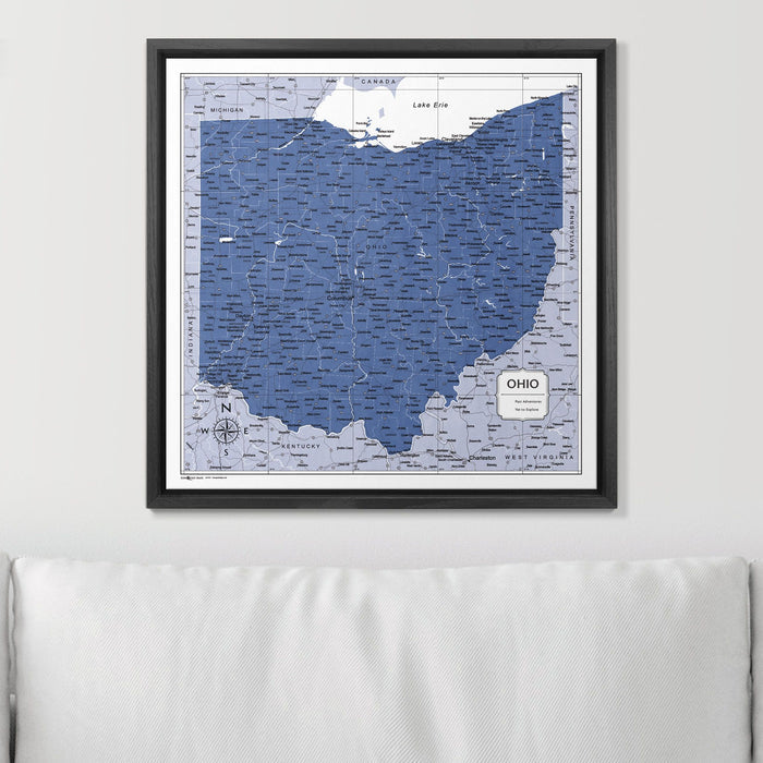 Push Pin Ohio Map (Pin Board) - Navy Color Splash CM Pin Board