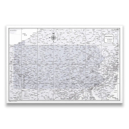 Push Pin Pennsylvania Map (Pin Board) - Light Gray Color Splash CM Pin Board
