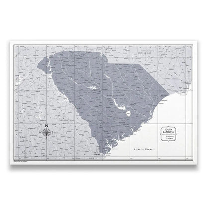 Push Pin South Carolina Map (Pin Board) - Dark Gray Color Splash CM Pin Board