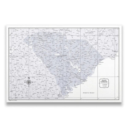 Push Pin South Carolina Map (Pin Board) - Light Gray Color Splash CM Pin Board