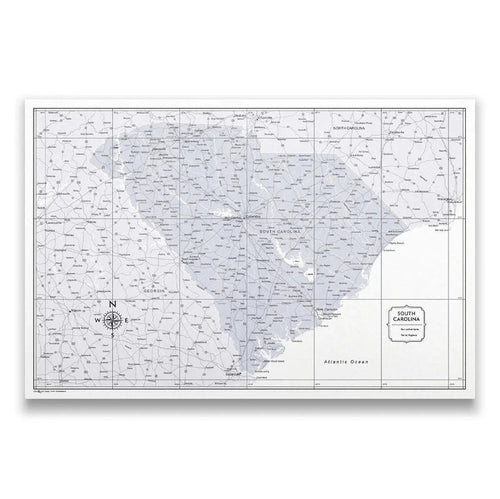 Push Pin South Carolina Map (Pin Board) - Light Gray Color Splash CM Pin Board
