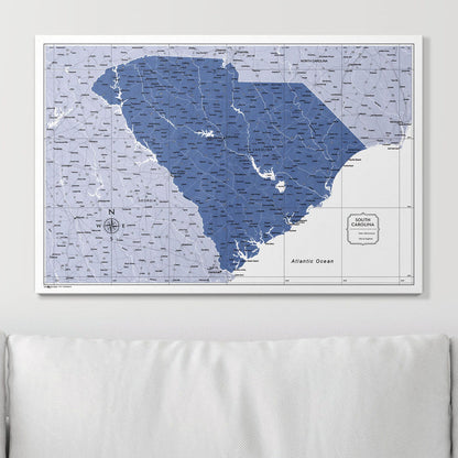 Push Pin South Carolina Map (Pin Board) - Navy Color Splash CM Pin Board
