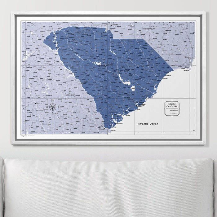 Push Pin South Carolina Map (Pin Board) - Navy Color Splash CM Pin Board