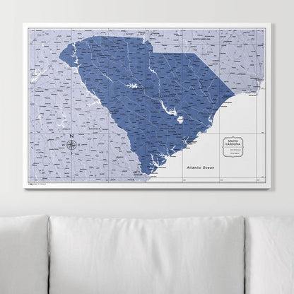 Push Pin South Carolina Map (Pin Board) - Navy Color Splash CM Pin Board