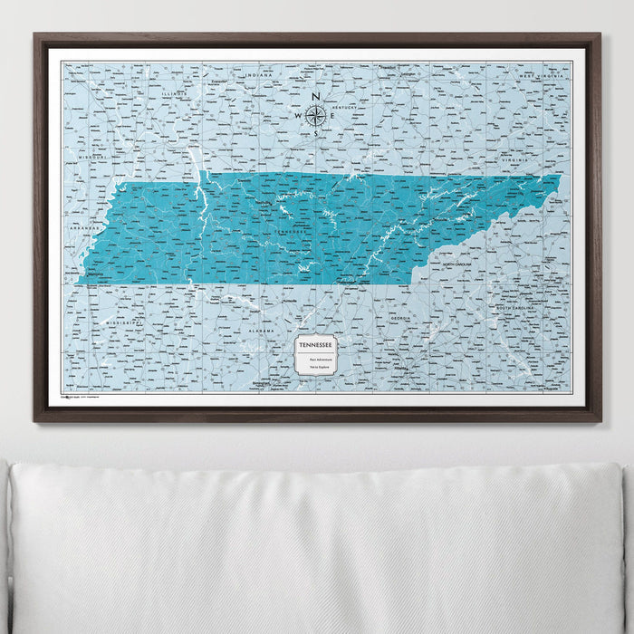 Push Pin Tennessee Map (Pin Board) - Teal Color Splash CM Pin Board