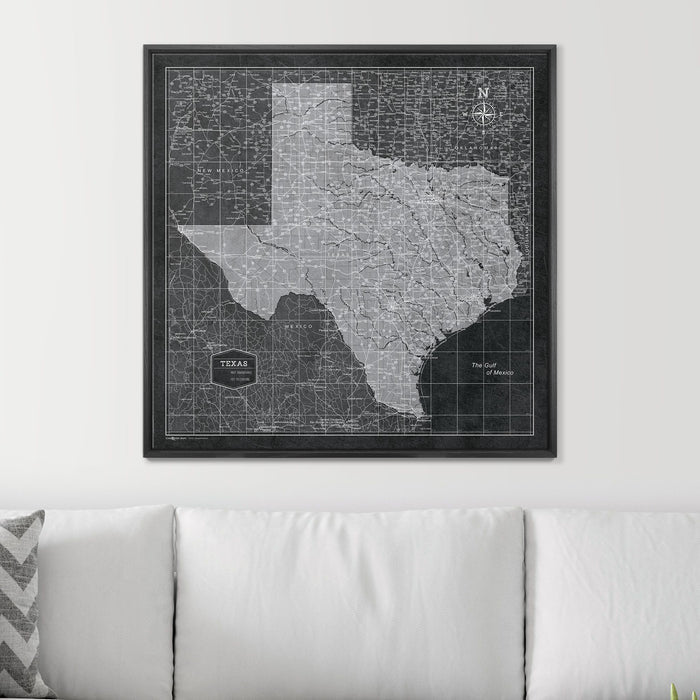 32" x 32" / Standard / Wood Grain Black