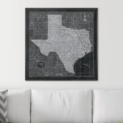 32" x 32" / Standard / Wood Grain Black