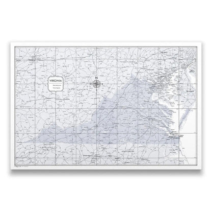 Push Pin Virginia Map (Pin Board) - Light Gray Color Splash CM Pin Board