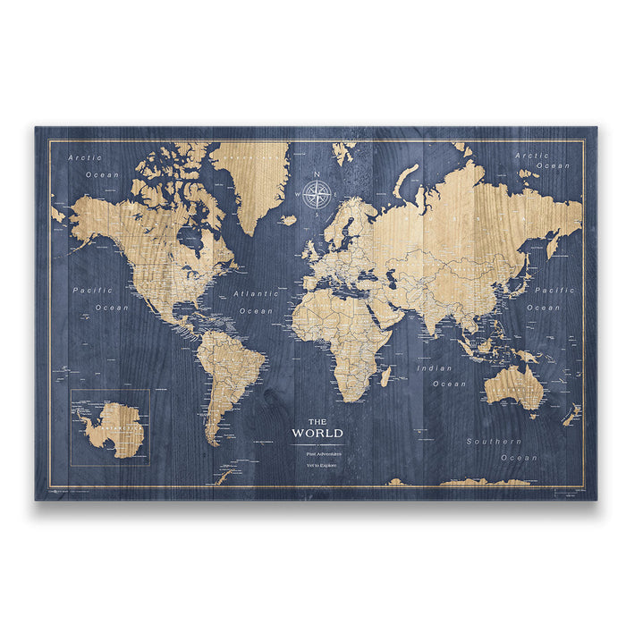 Push Pin World Map - Deep-Sea Drift CM Pin Board