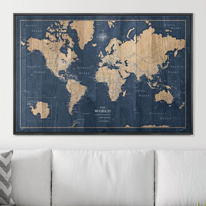 48" x 32" / Standard / Wood Grain Black