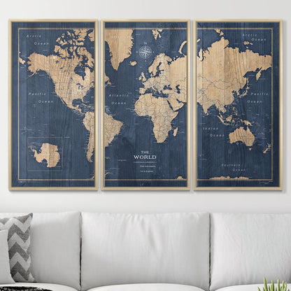 54" x 36" 3-Panel / Standard / Natural Oak
