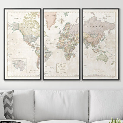54" x 36" 3-Panel / Standard / Wood Grain Black