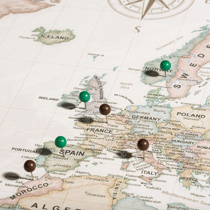 Push Pin World Map - Desert Sunrise CM Pin Board