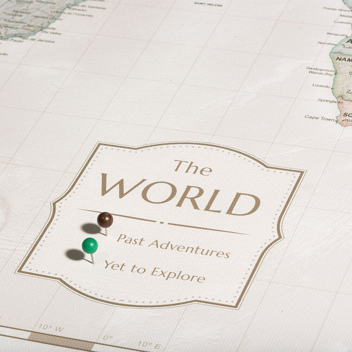 Push Pin World Map - Desert Sunrise CM Pin Board