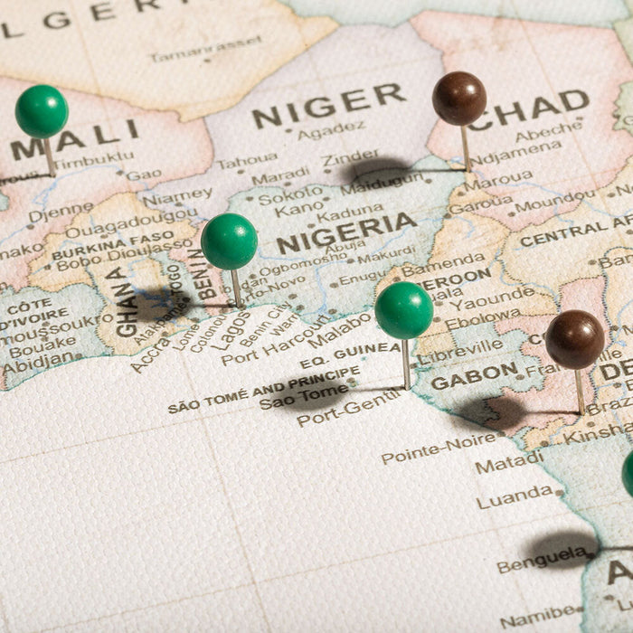 Push Pin World Map - Desert Sunrise CM Pin Board