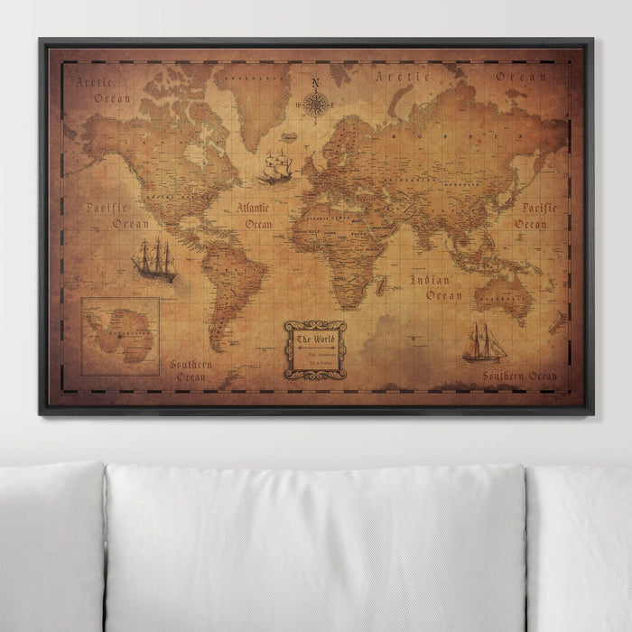 36" x 24" / Standard / Wood Grain Black