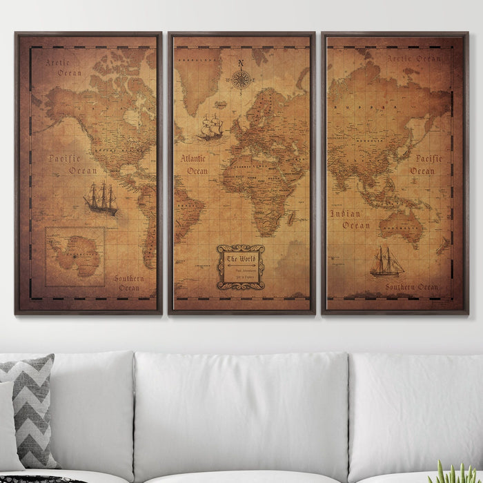 54" x 36" 3-Panel / Standard / Dark Walnut