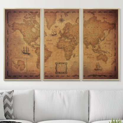54" x 36" 3-Panel / Standard / Natural Oak