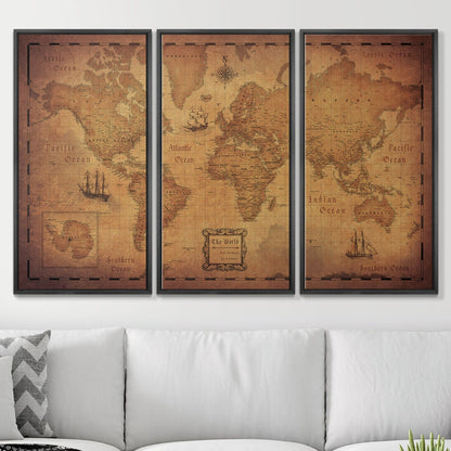 54" x 36" 3-Panel / Standard / Wood Grain Black