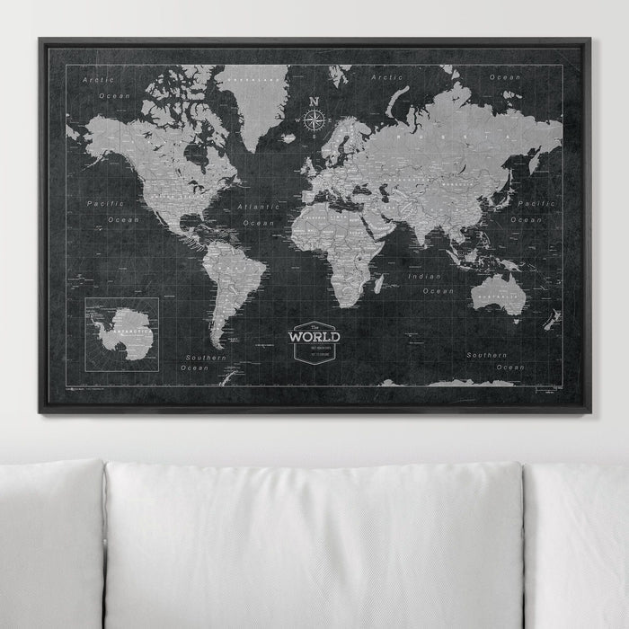 36" x 24" / Standard / Wood Grain Black