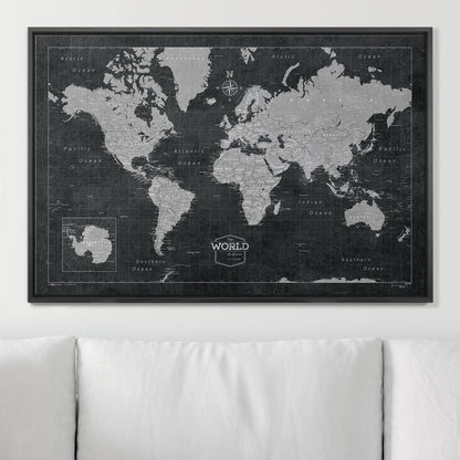 36" x 24" / Standard / Wood Grain Black