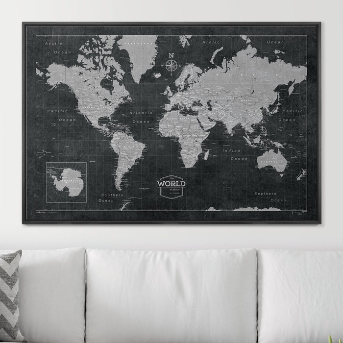 48" x 32" / Standard / Wood Grain Black