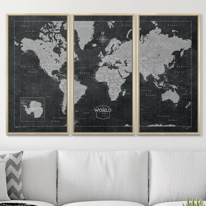 54" x 36" 3-Panel / Standard / Natural Oak