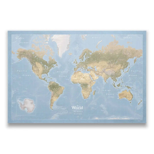 Push Pin World Map (Pin Board) - Natural Earth - Overstock Sale! CM Pin Board