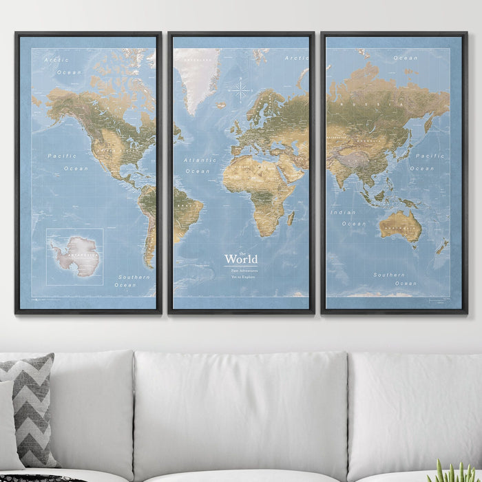 54" x 36" 3-Panel / Standard / Wood Grain Black