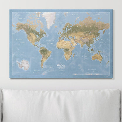 Push Pin World Map (Pin Board) - Natural Earth - Overstock Sale! CM Pin Board