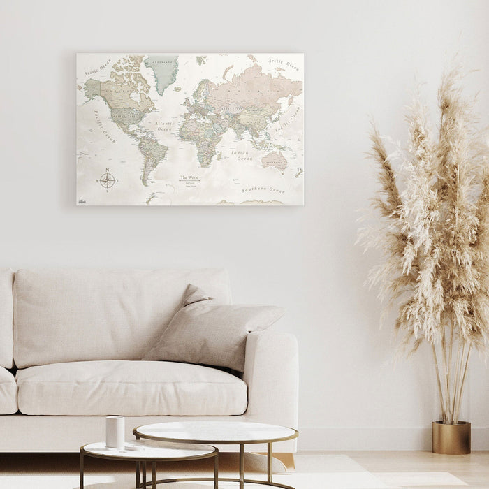 Push Pin World Map (Pin Board) - The Adventurer - Essentials Collection Conquest Maps LLC