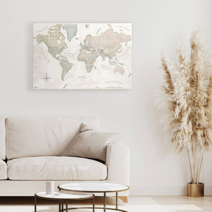 Push Pin World Map (Pin Board) - The Adventurer - Essentials Collection Conquest Maps LLC