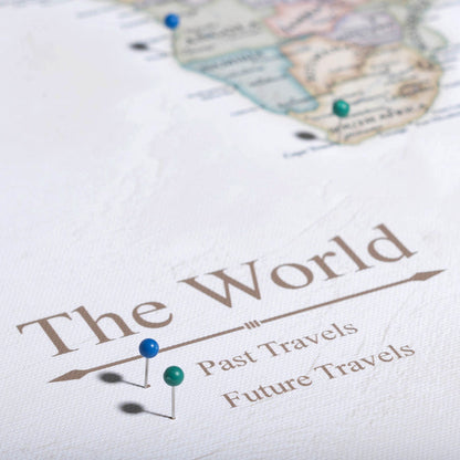 Push Pin World Map (Pin Board) - The Adventurer - Essentials Collection Conquest Maps LLC