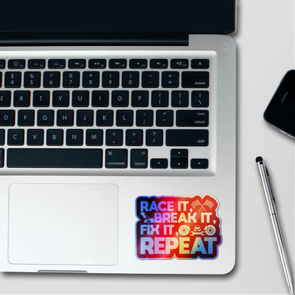Race it Break it Fix it Holographic Stickers - Holographic stickers | STICK IT UP